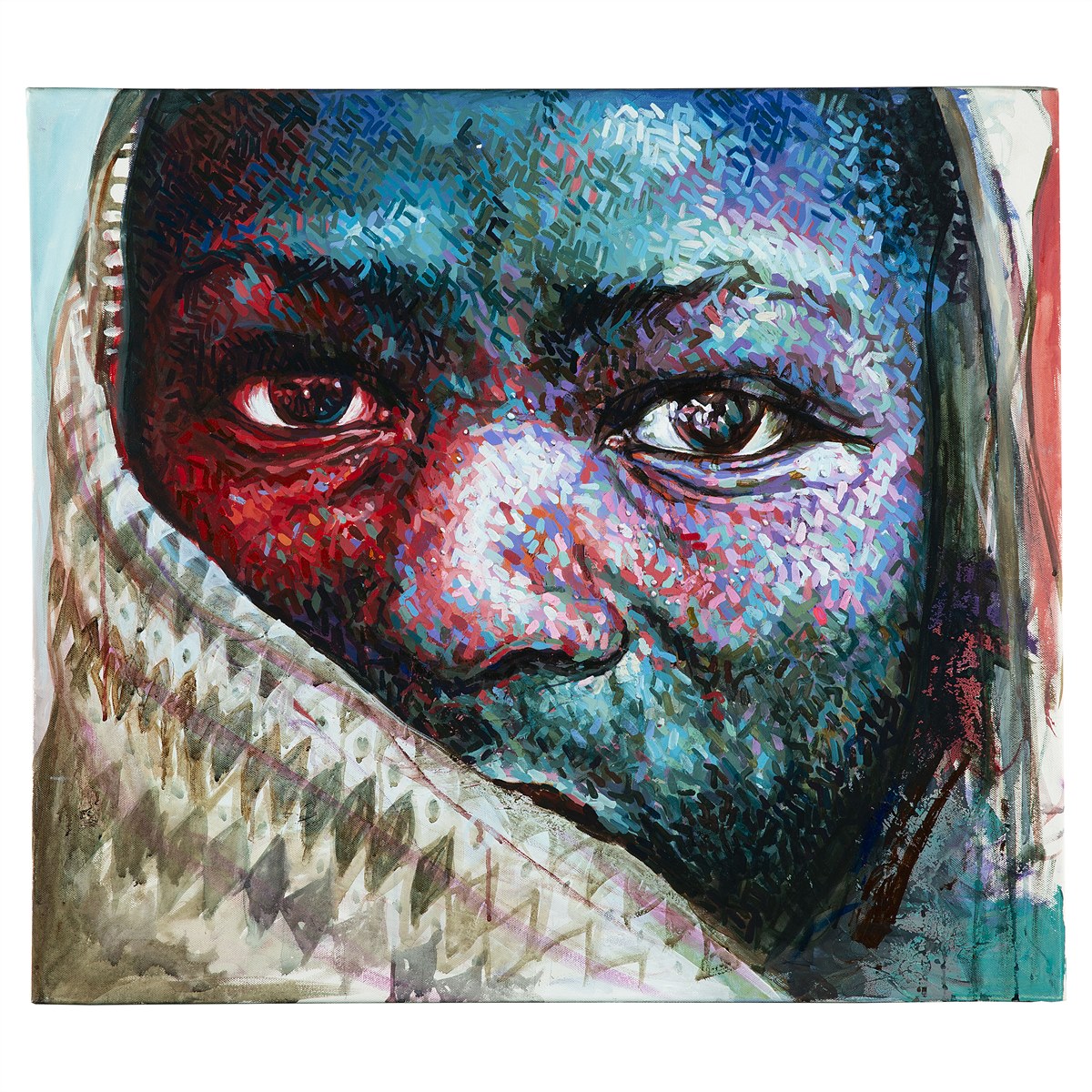 Akademie Auktion 2023: Amoako Boafo, Amina, 2014, Acryl auf Leinwand, 70 x 80 cm, Ausrufpreis: € 25.000
