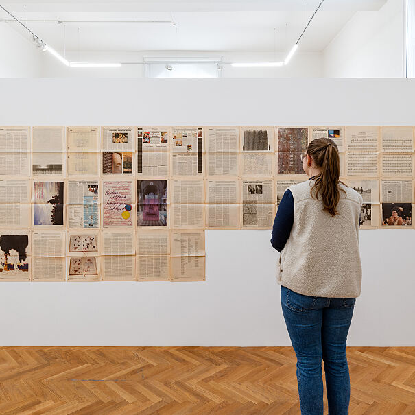 Ausstellungsansicht Exhibit Galerie, Das Cathrin Pichler Archiv von RPU-Artaud-001 bis DAV-Plakate-029